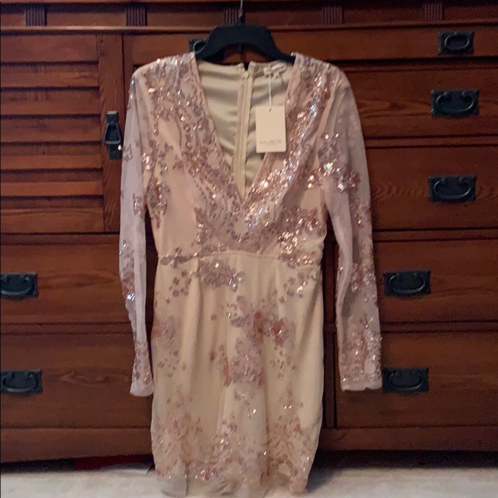 Rose gold long sleeve dress